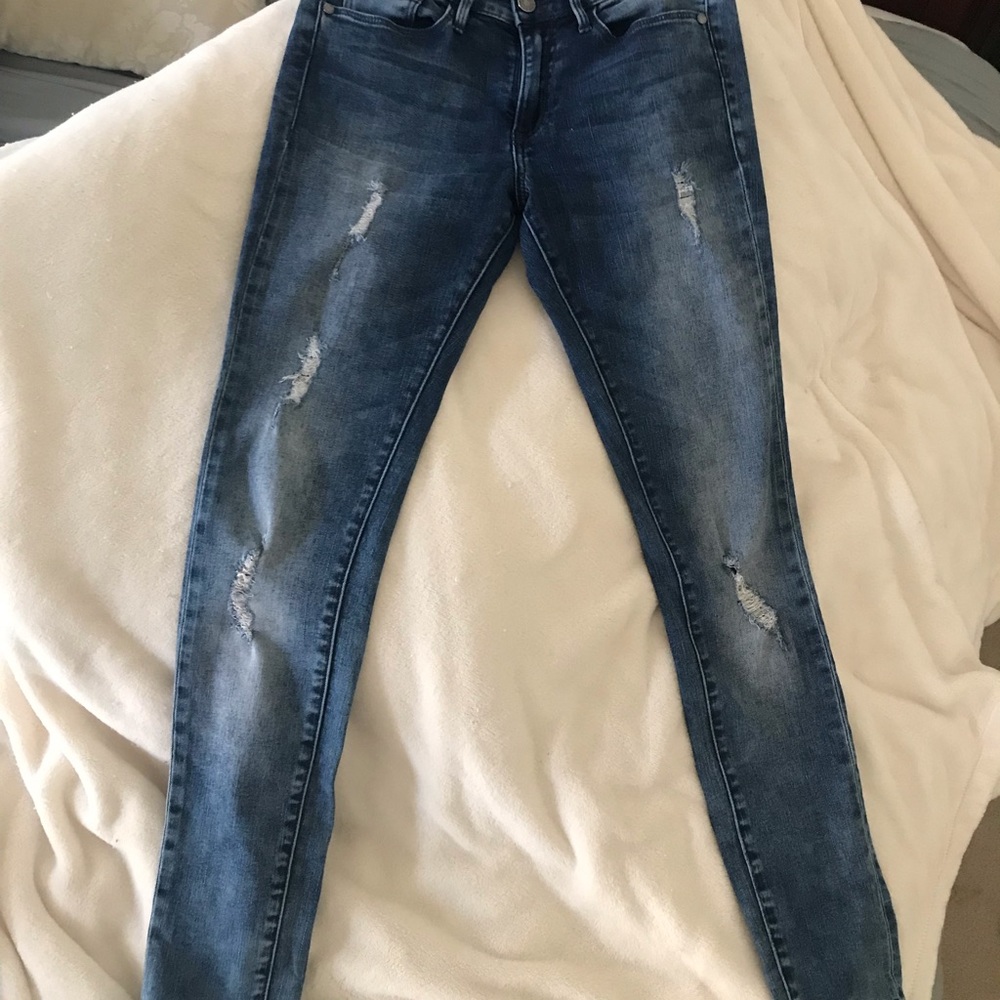 Buffalo David Bitton Faith Skinny Stretch Mid-rise Distressed